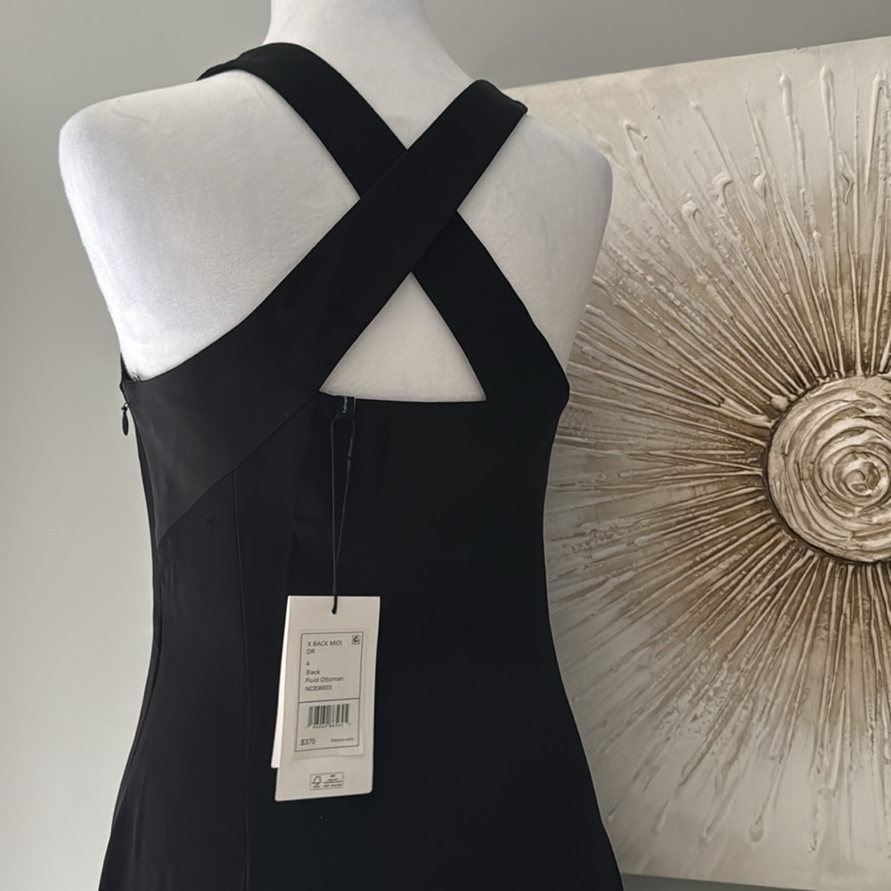 Theory Black Backless Cross-Strap Midi Dress - Picture 12 of 14